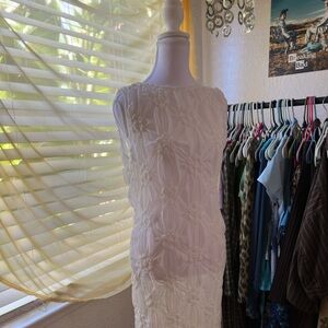 Peppermayo Elegant White Floral Backless Dress